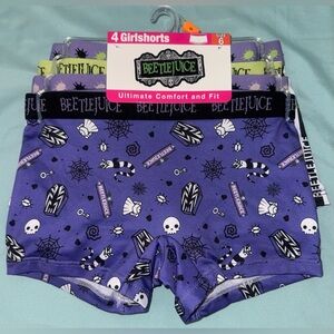Beetlejuice 4-Pack Underwear, Athletic Girls Boxer Briefs Shorts